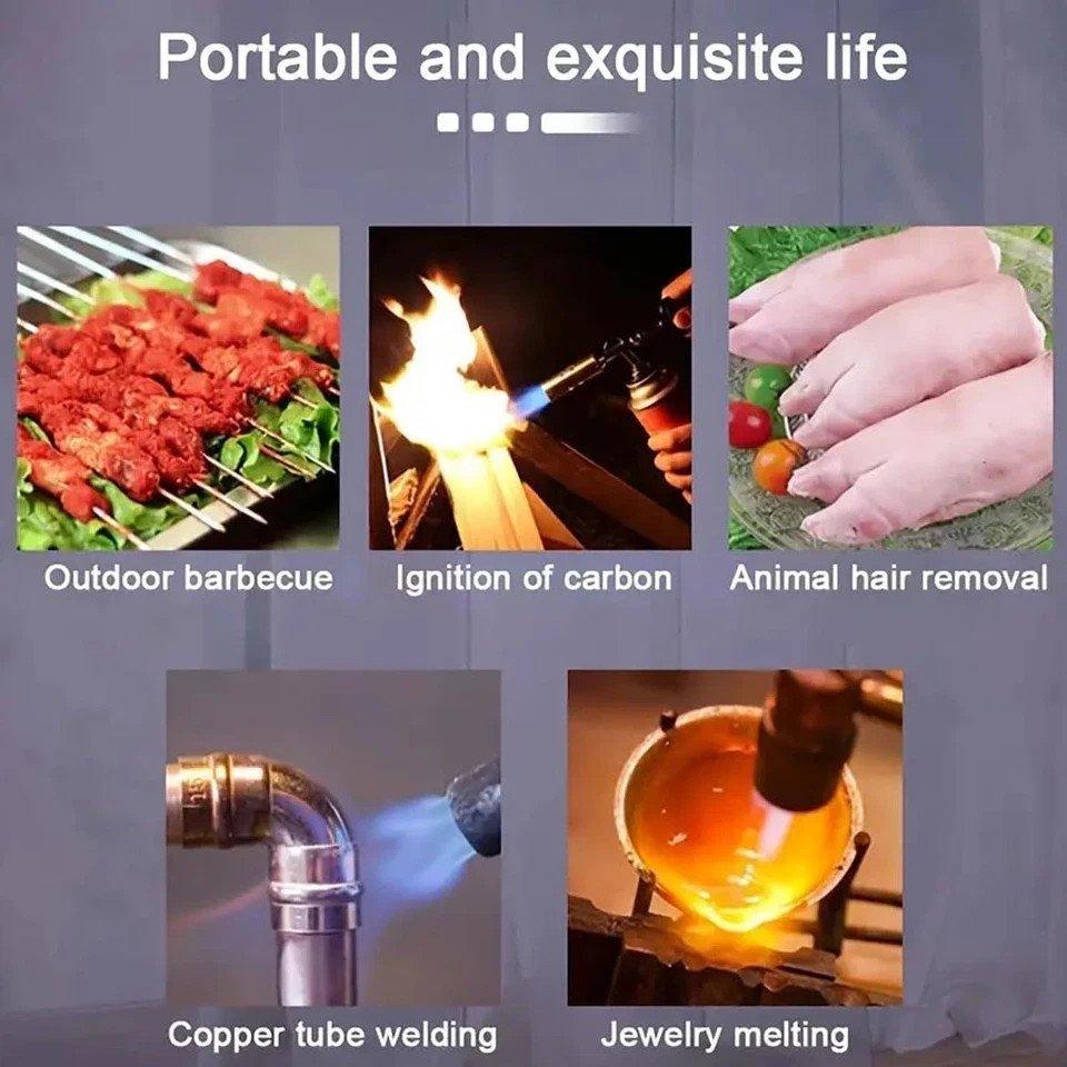Camping Baking Barbecue Gas Torch Welding Fire Maker Lighter Butane Burner Flame