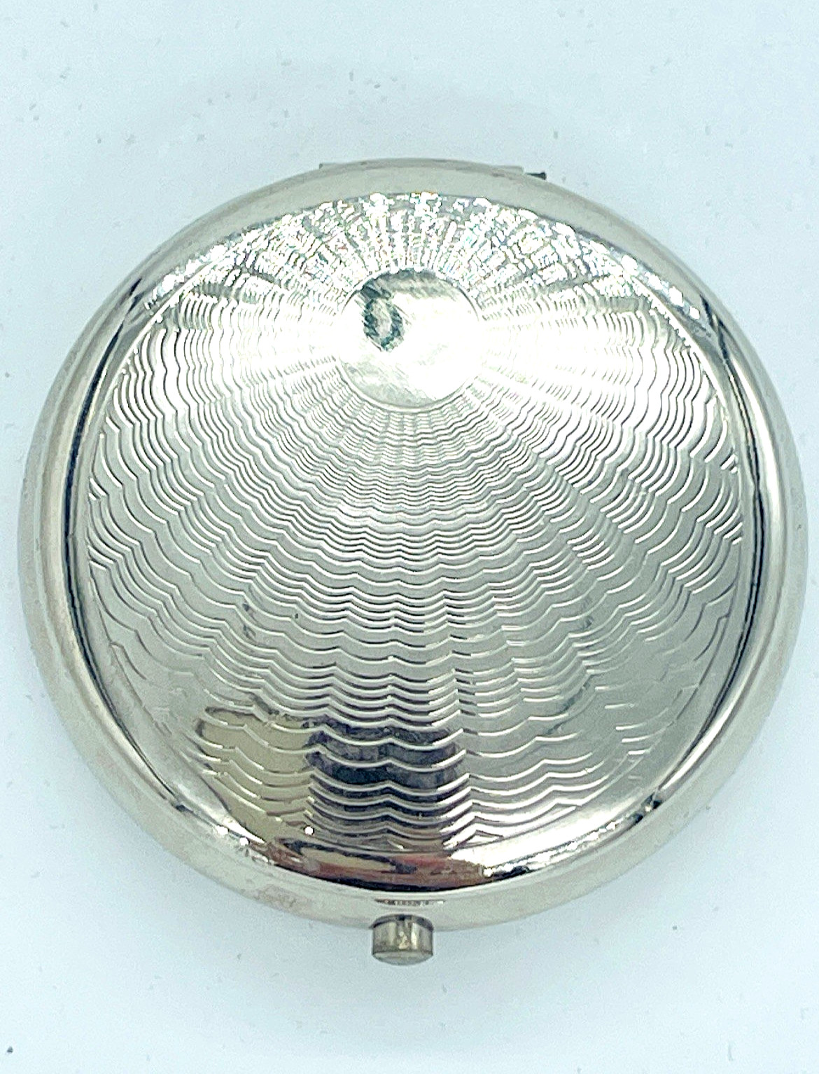 Art Deco Pocket Ashtray Guilloche Silver Quiet Luxury Travel Tin Vanity Case