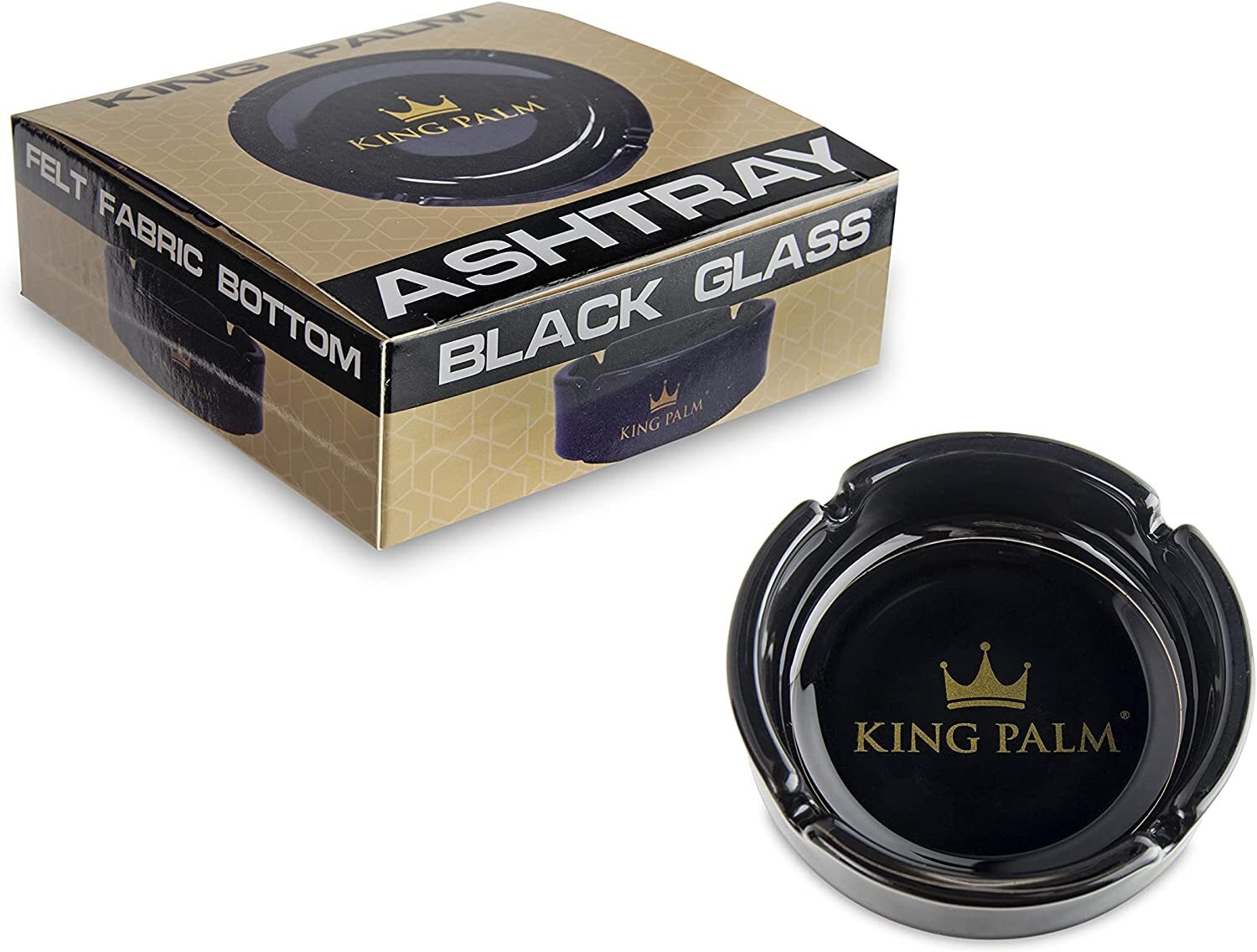 King Palm Round Glass Ashtray Home Decor Cigarette Ashtray Smoking Accessories