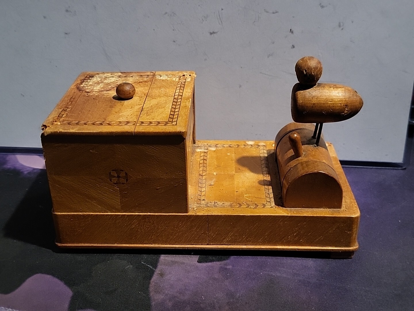 Antique Cigarette Dispenser Bobbing Duck Retriever All Wood
