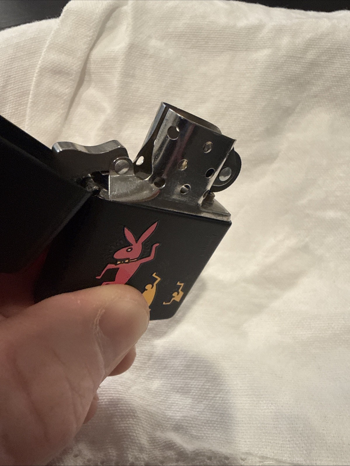 Zippo Lighter 2000 “Bunny On The Move” by Keith Haring, No Box, Black Matte