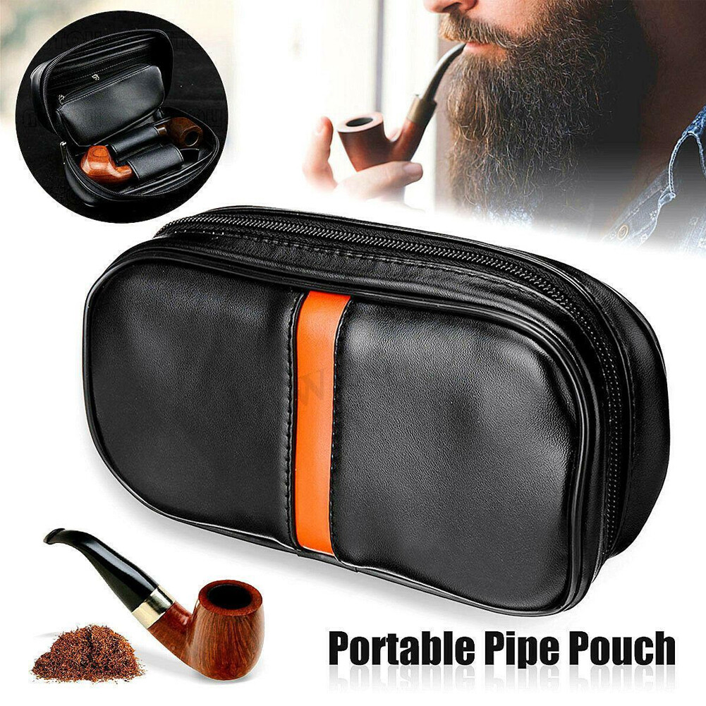 Pu Leather Tobacco Smoking Pipe Pouch case Bag Carrying Travel Vintage Holder-