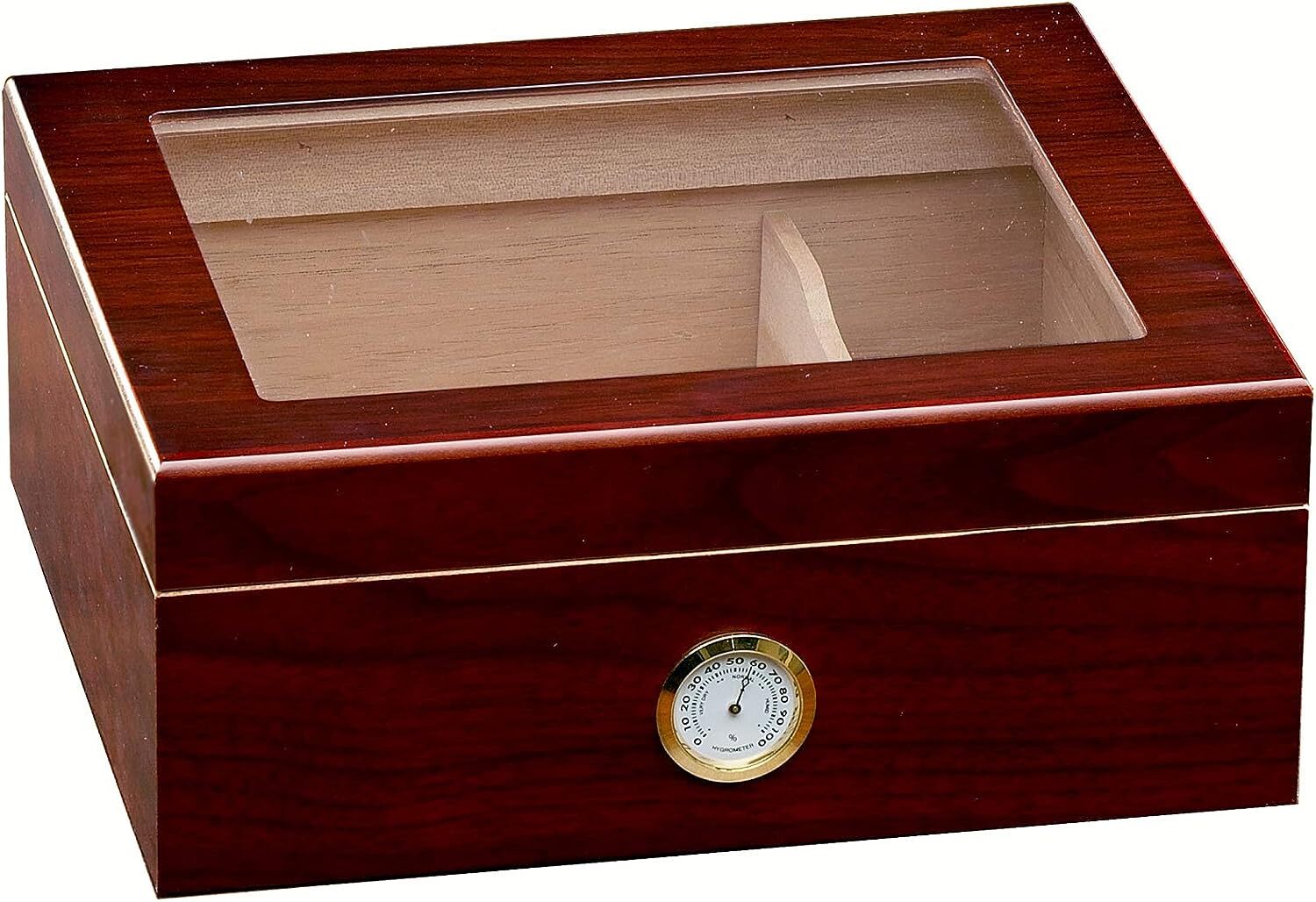 Quality Prestige Import Group Chalet Glasstop Cigar Humidor Capri Cherry Wood