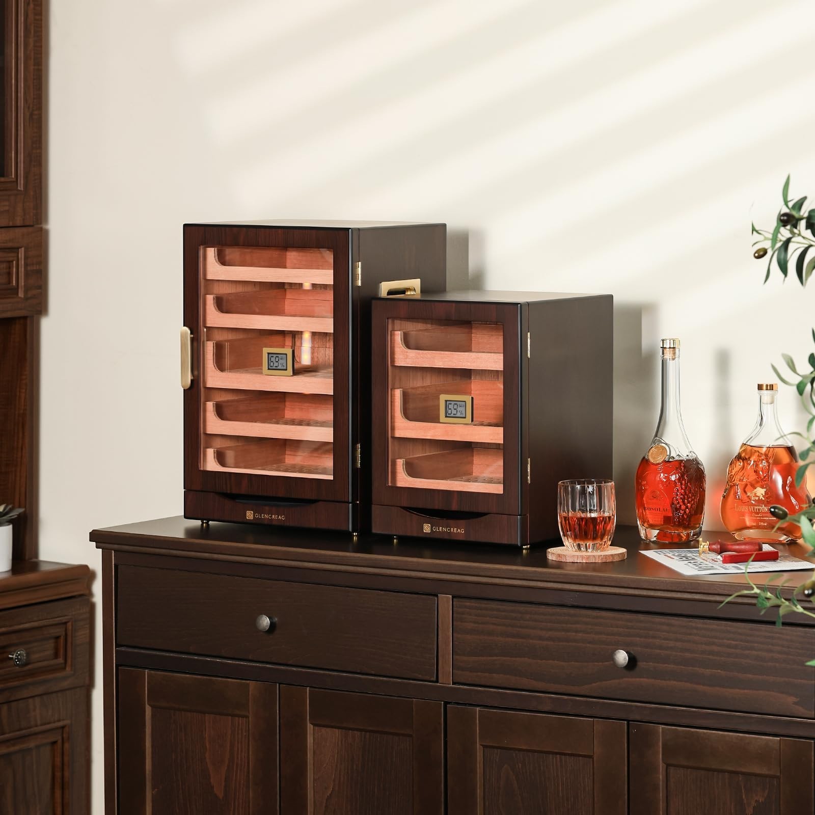 MET-1031 Cigar Humidor Cabinet for 150 Cigars – Spanish Cedar Lining, Digital…