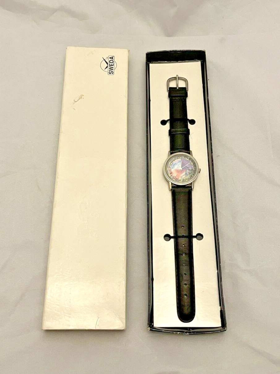 Sweda Camel Advertisement Promo Wristwatch Rainbow Face Black Band Vintage EUC