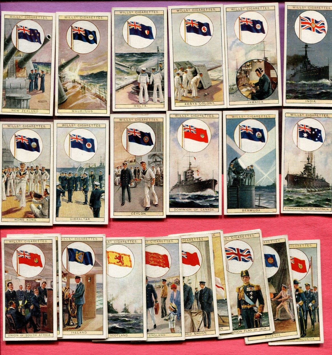 1926 W.D. & H.O. WILLS FLAGS OF THE EMPIRE 25 TOBACCO CARD SET