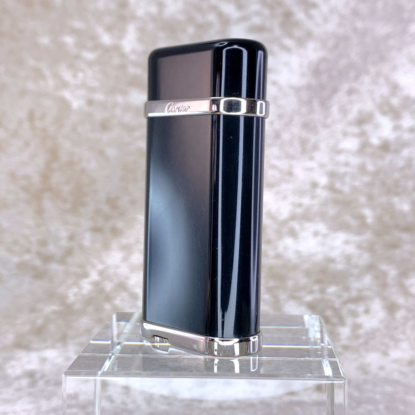 Cartier Gas Lighter Black Composite & Palladium Finished Trim with Case