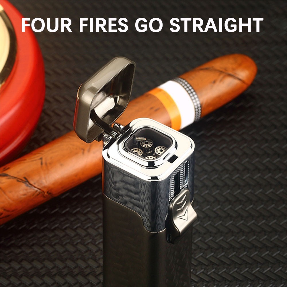 Torch Lighter 4 Jet-Flame Torch Lighters Windproof Adjustables Butane Lighter