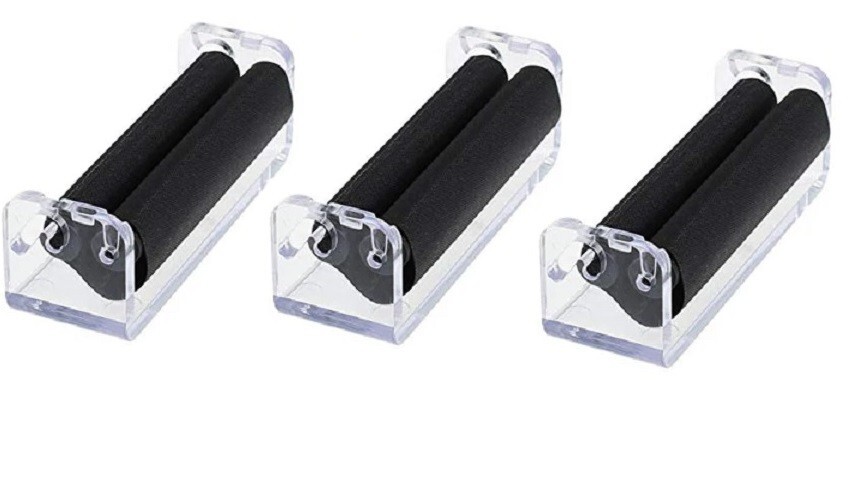 3 – Rollin’ Jacks 78mm Cigarette Roller Rolling Machines, Clear Acrylic Plastic