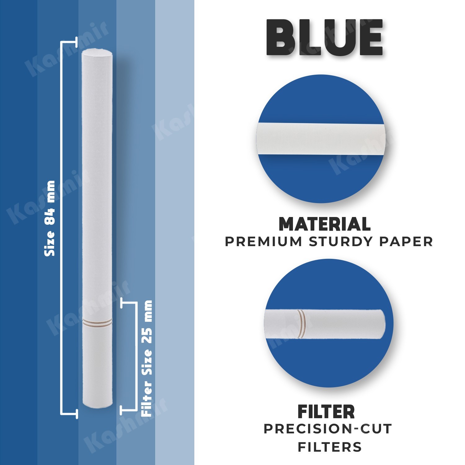 Roxwell Pre Rolled Tubes King Size Blue Cigarette Filter Tubes 200/Pack: 10 Box