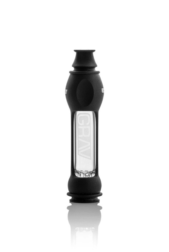 GRAV® 2-PACK of The 16MM OCTO-TASTER® WITH SILICONE SKIN, BLACK, CHILLUM PIPE