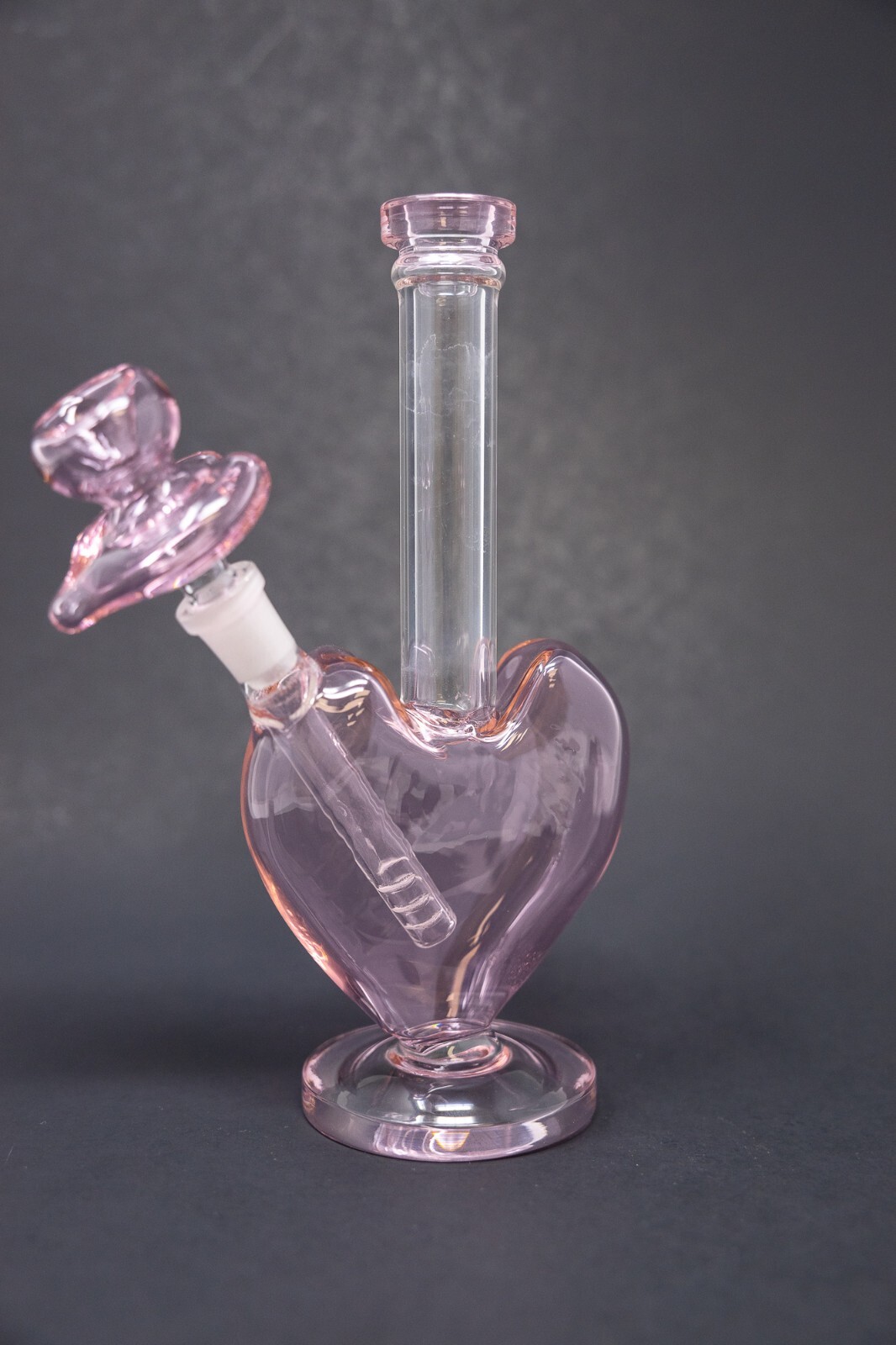 Hookah Water Pipe Glass 9″ Heart Shaped Tobacco Bong w/ Heart Bowl Pc