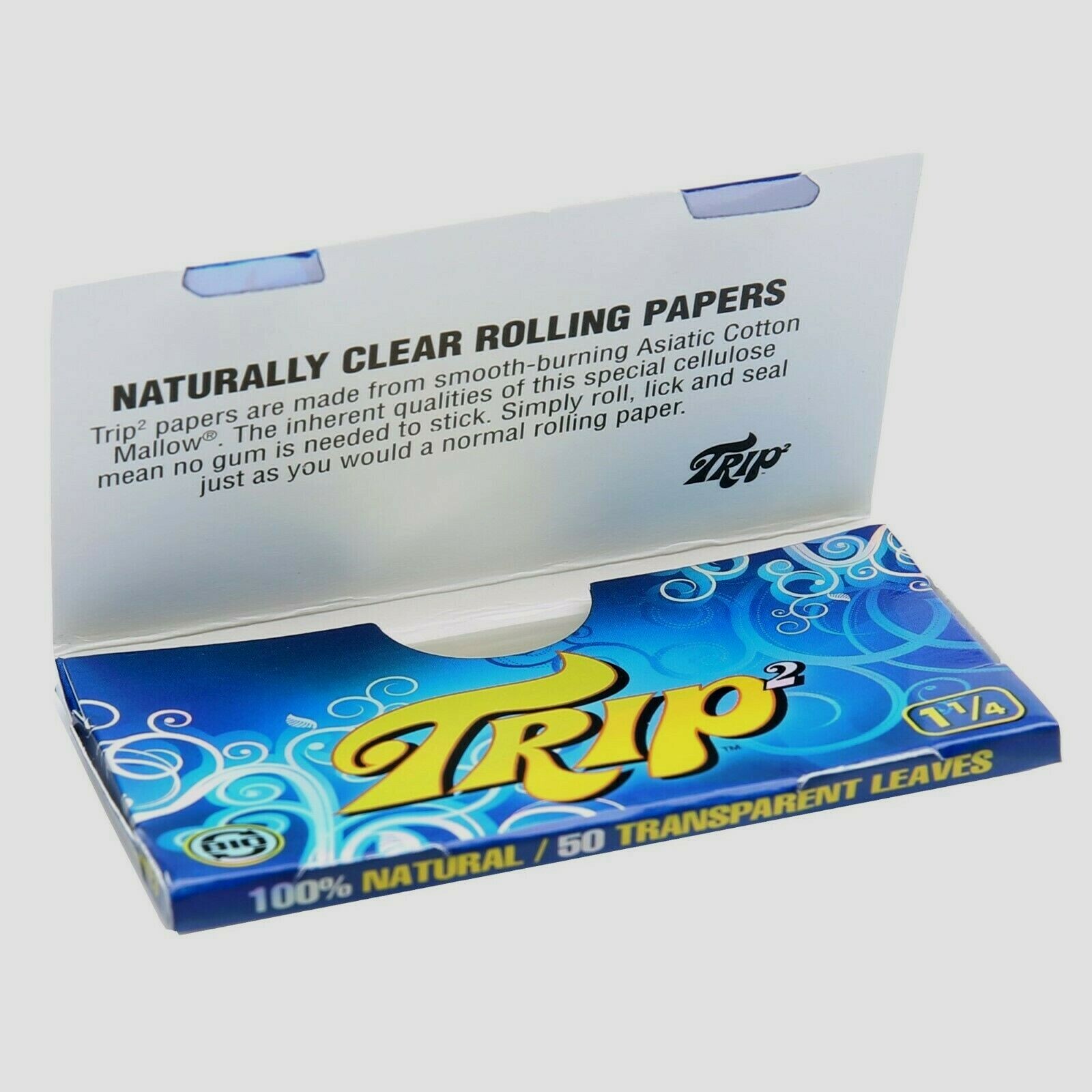 Trip 2 Rolling Papers Clear 1 1/4 Trip2 Buy 4@$2.00/PK! 50/Lvs/Pack USA Shipper