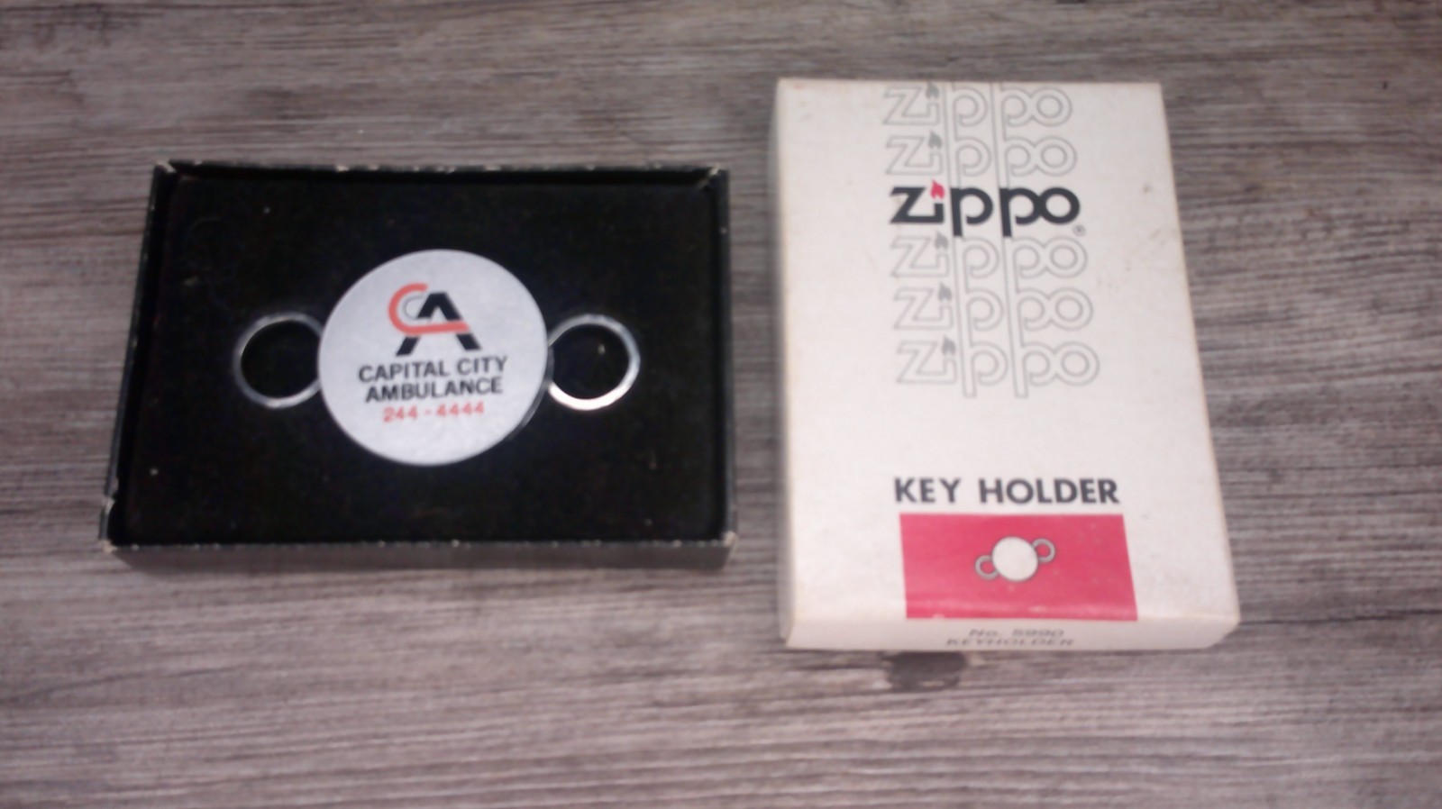 advertising Capitol City ambulance advertising Zippo key holder in original box