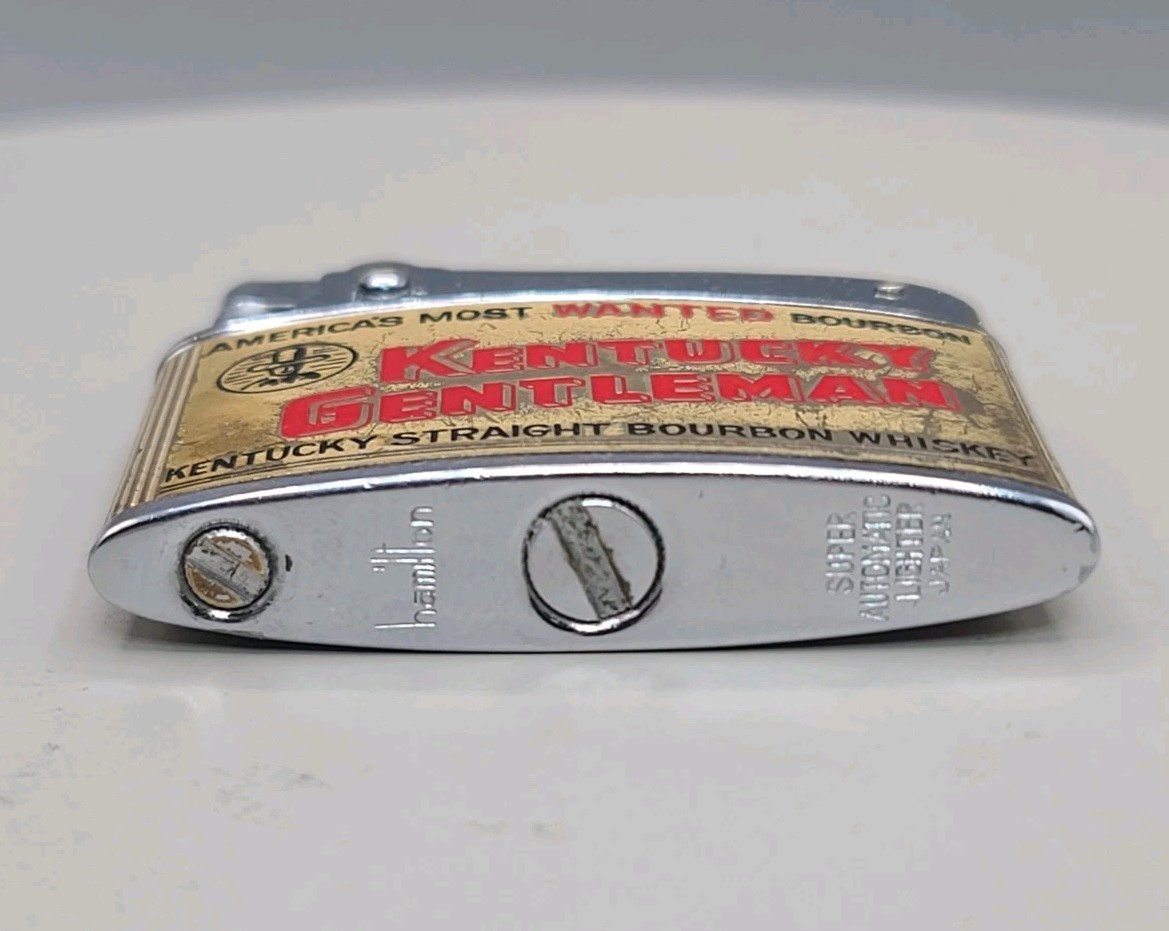 Vintage Kentucky Gentleman Bourbon America’s Most Wanted Flat Ad Petrol Lighter
