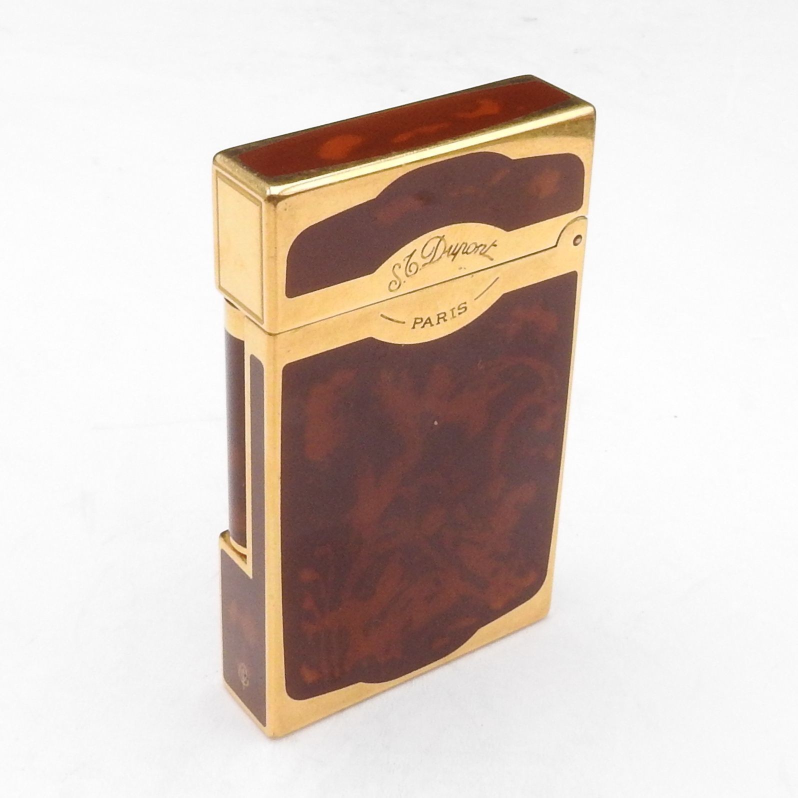 S.T. Dupont Ligne Line 2 Montparnasse Maduro Marble Brown Gold No Box Overhauled