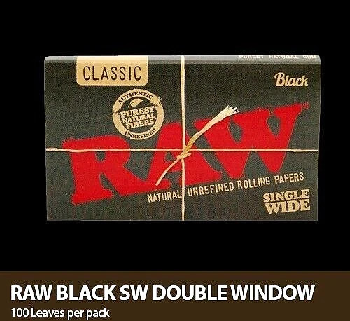 Raw Black Classic DOUBLE PACK Single Wide Rolling Papers 100 LEAVES