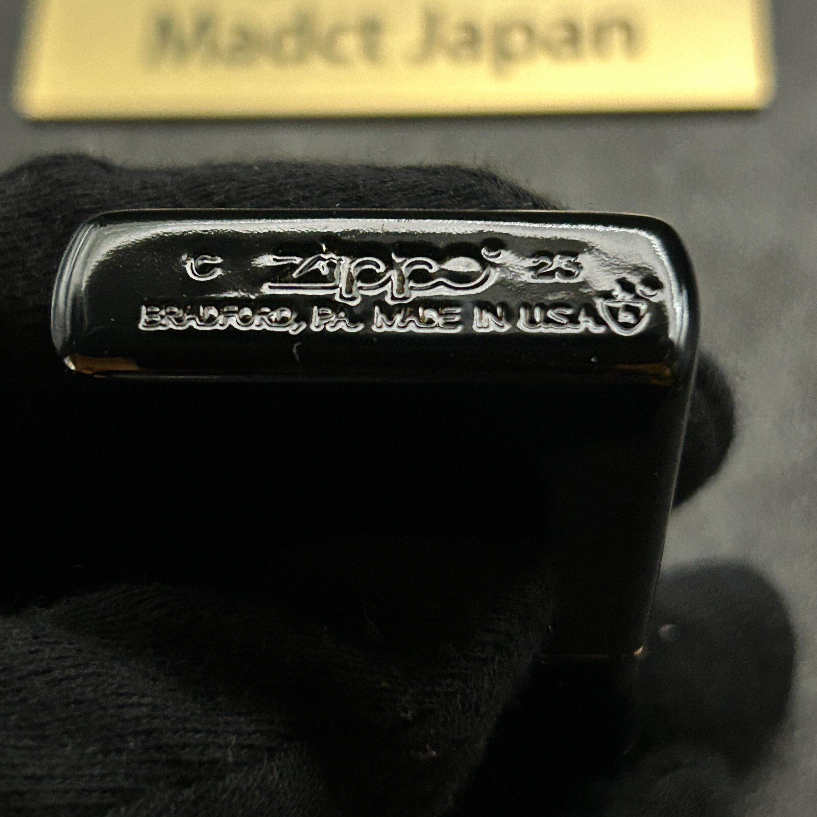 Zippo Mt. Fuji Sakura Makie Lacquer Gold Inside Unit Black Lighter Velor Japan