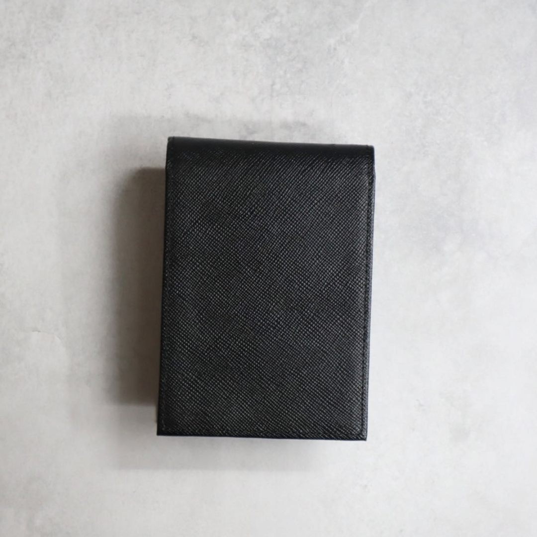 Yves Saint Laurent / Monogram Cigarette Case Tobacco Leather Black