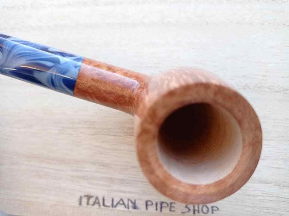 pipe Moretti bent Chimney handmade briar pipe stem no filter blue 19 oz.1,9 new