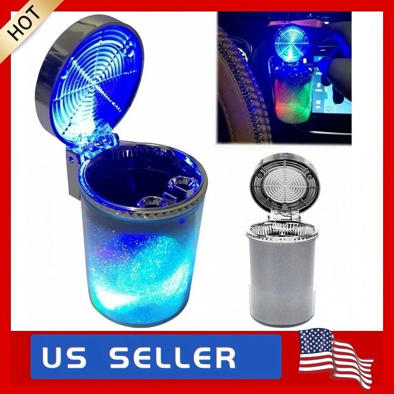 Car Ashtrays LED Light Multi-Function Portable Ashtray Colorful with Air Vent US