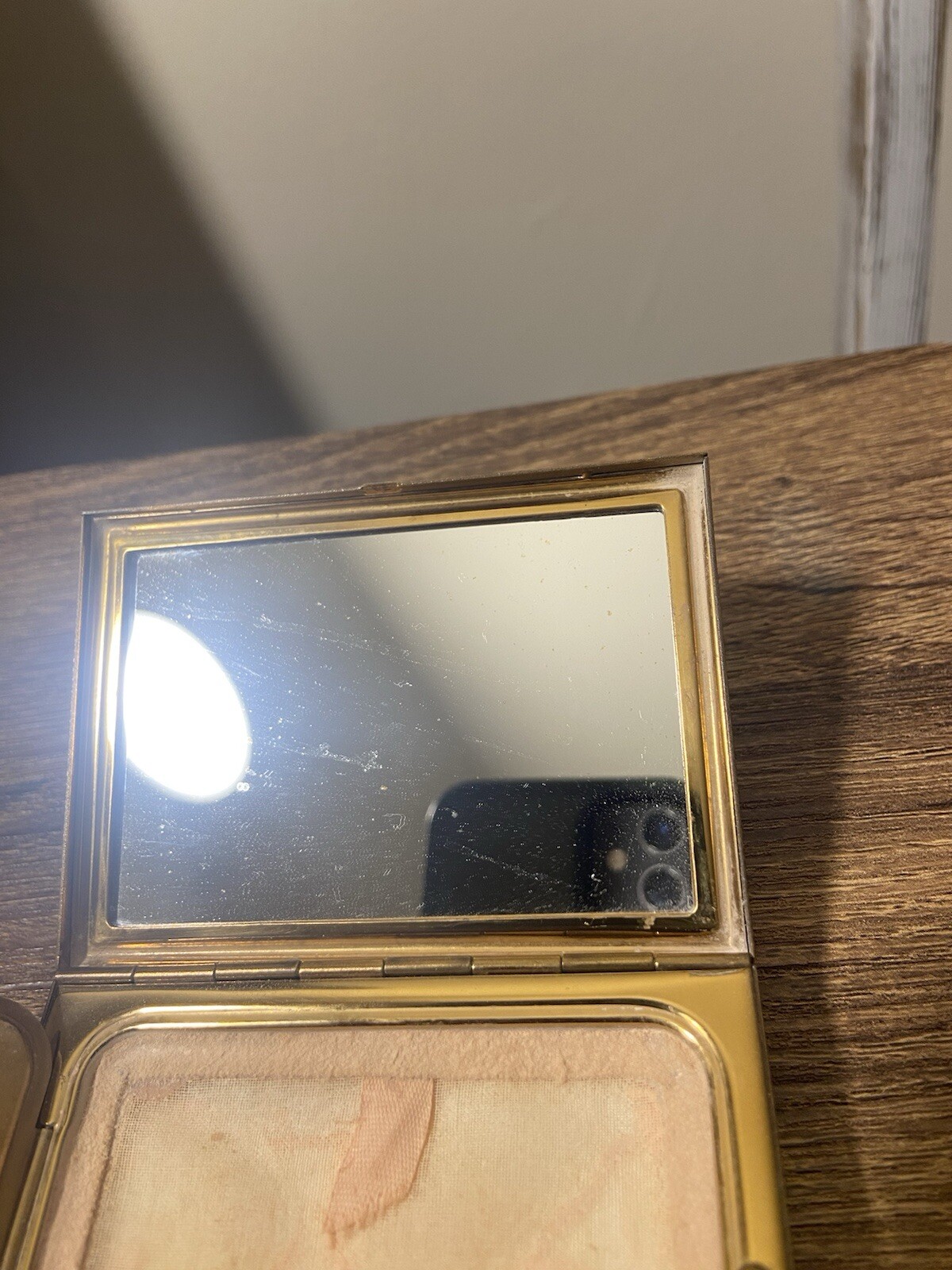 Kigu Mother Of Pearl Cigarette Case And Compact With Mirror, Very Good Condition