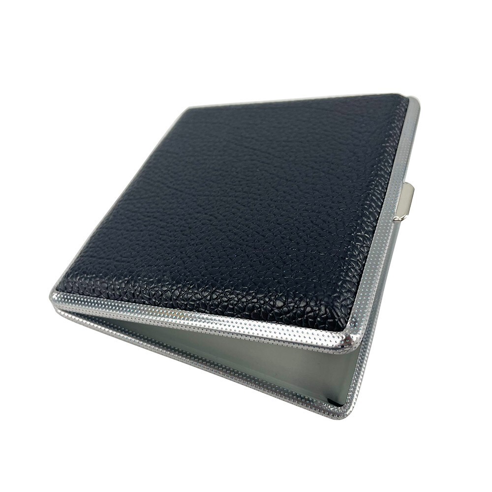 PU Leather Cigarette Case Portable Metal Cigarette Case Box 20 Regular Cigarette