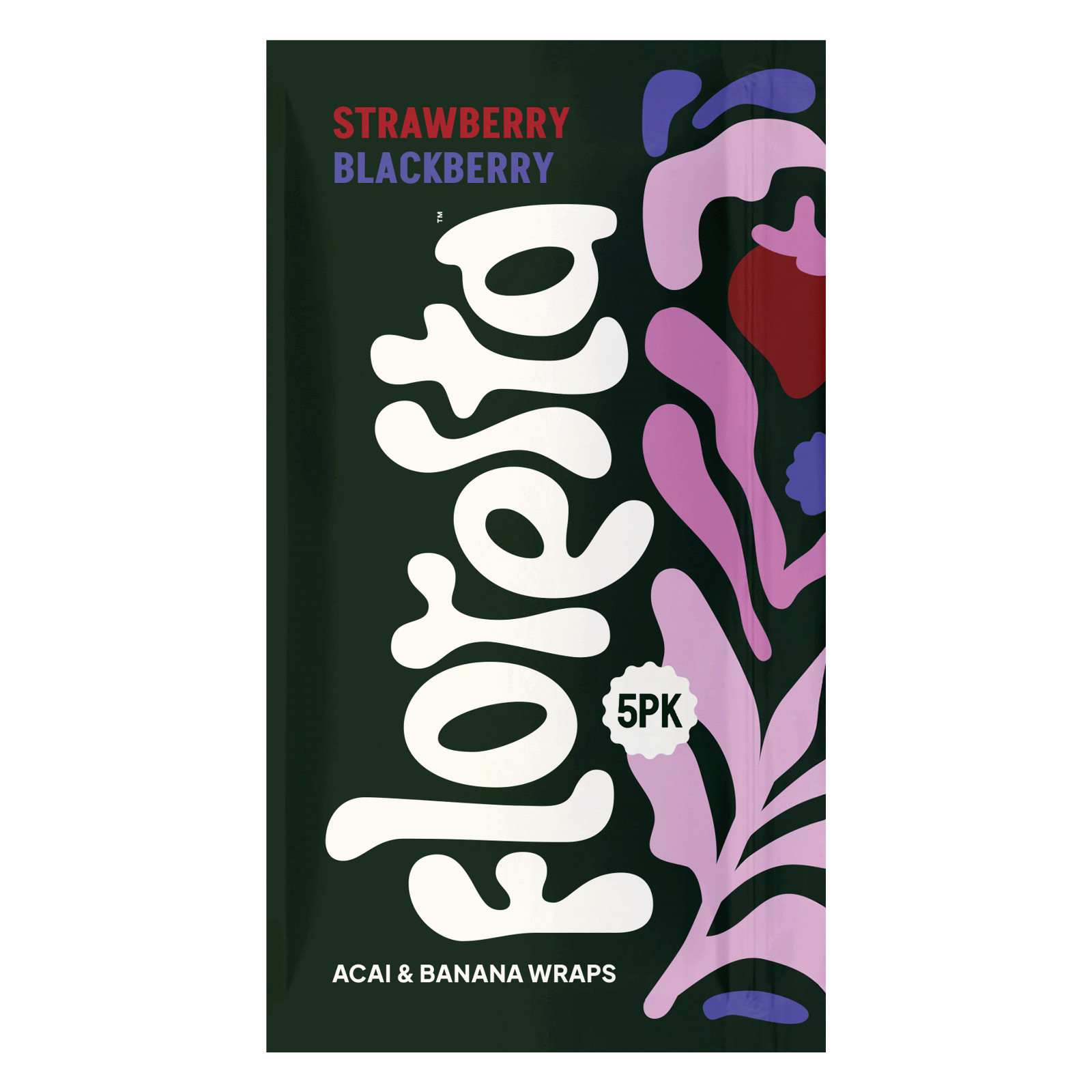 Floresta Acai Wraps – Strawberry Blackberry Banana + Acai Blend Wraps. Box of 25