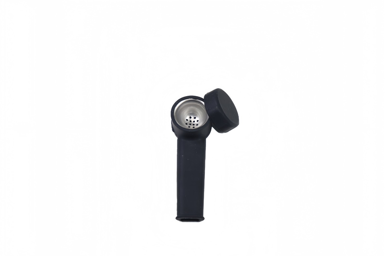 2Pack SILICONE SMOKING PIPE 3.5″ With Lid And Stainless Steel Screen Black NEW