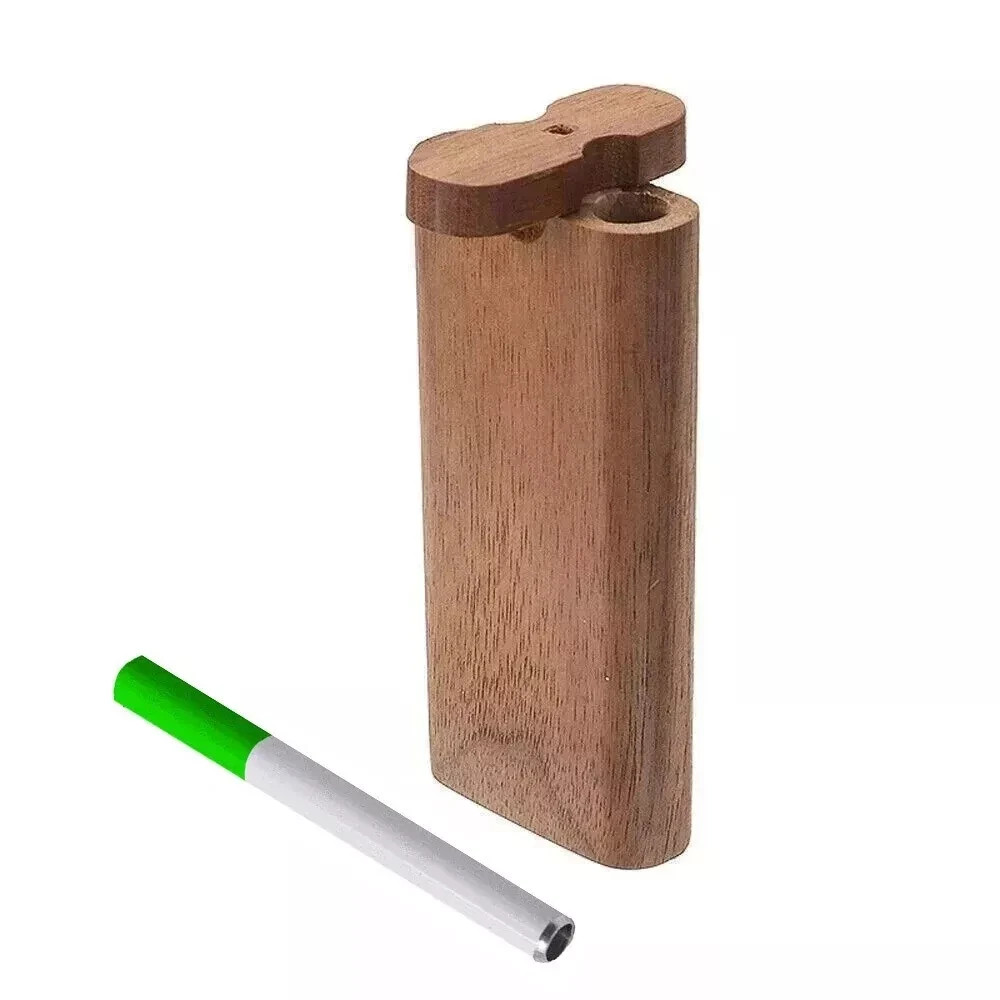 Wooden Dugout Pipe Self Cleaning Metal Bat Poker Smoking Pipe One Hitter Kit G