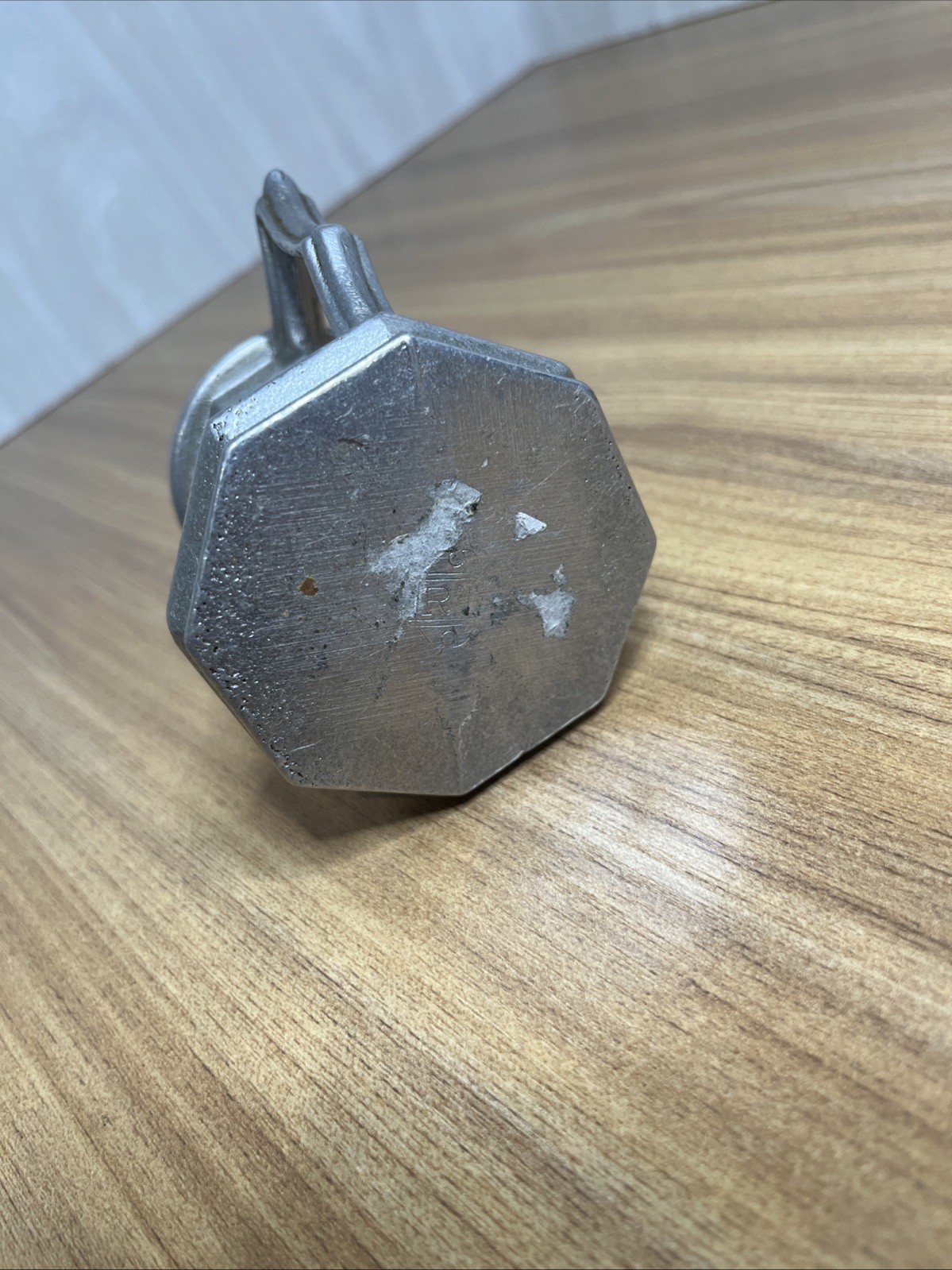 Vintage Silver Tone Table Lighter. In Shape Of Stein. Mark Of RT On Bottom