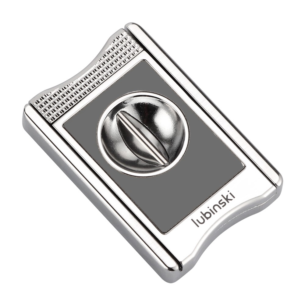 Lubinski Vcut Cigar Cutter With Holder Sharp Metal Scissors Portable Gift Silver