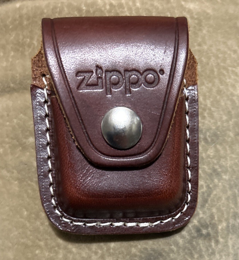 Zippo Brown Leather Lighter Pouch With Clip, Item 67010, New In Box
