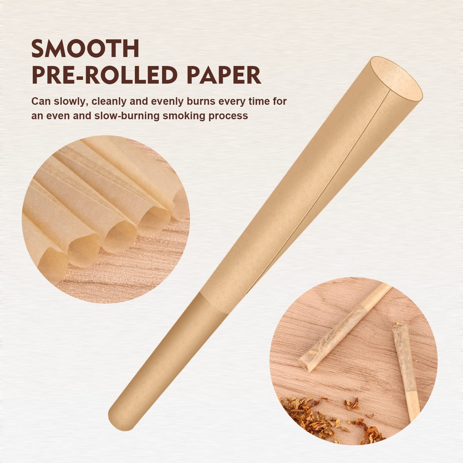 11/4 Rolling Papers Pre Rolled Cones | 72 Pack | Natural Pre Rolled Rolling P…