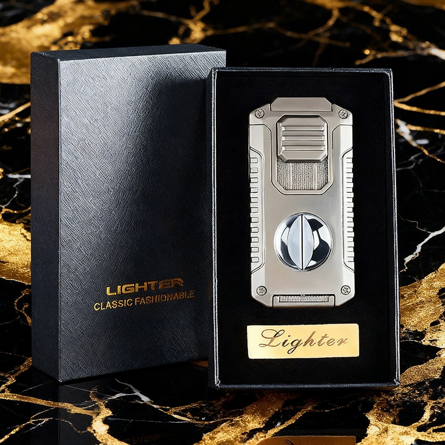 Metal Torch Lighter-Refillable Butane Jet Adjustable Blue Flame Lighter GR56HB