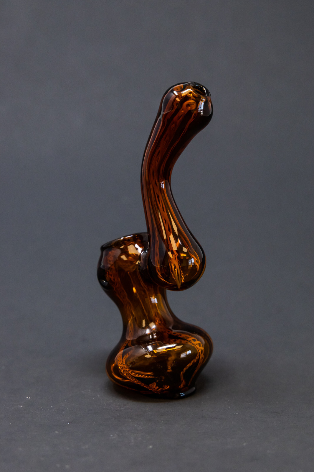 Hookah Water Pipe 5″ Amber Bubbler Tobacco Bong w/ Carb Hole