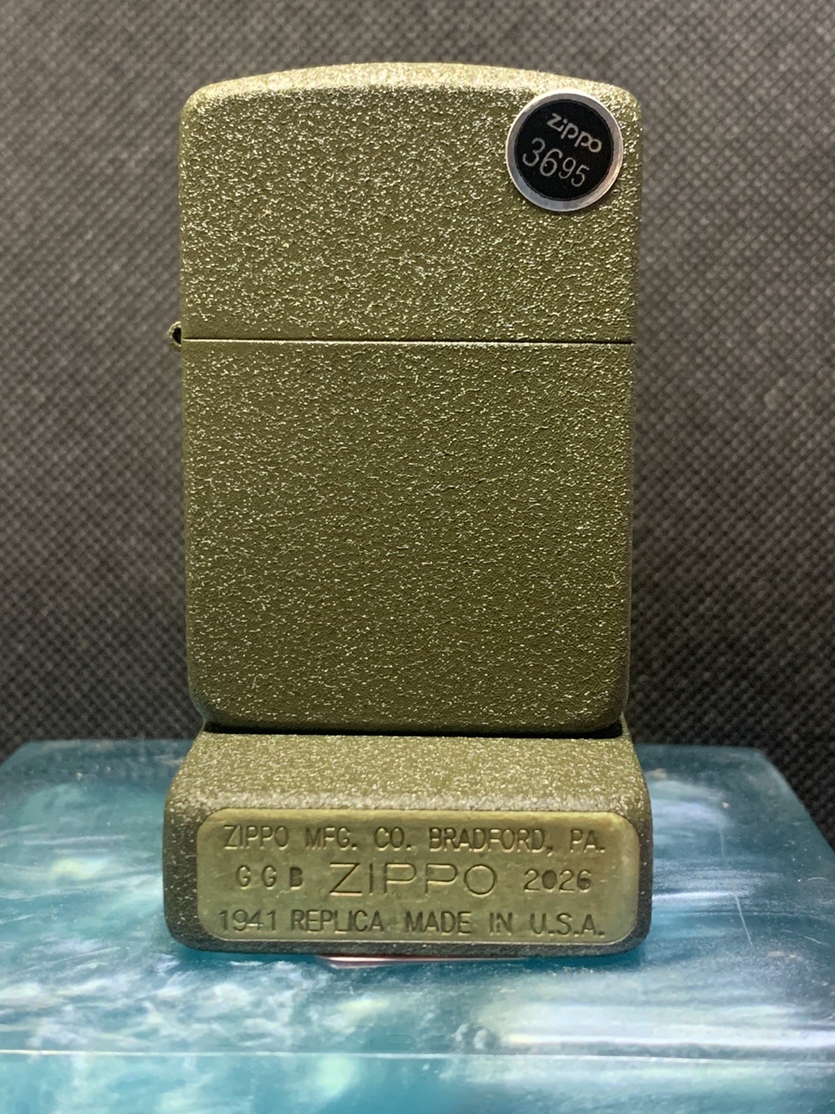 2026 FOUNDERS DAY GREEN CRACKLE 1941 REPLICA ZIPPO LIGHTER SPECIAL BOTTOM STAMP