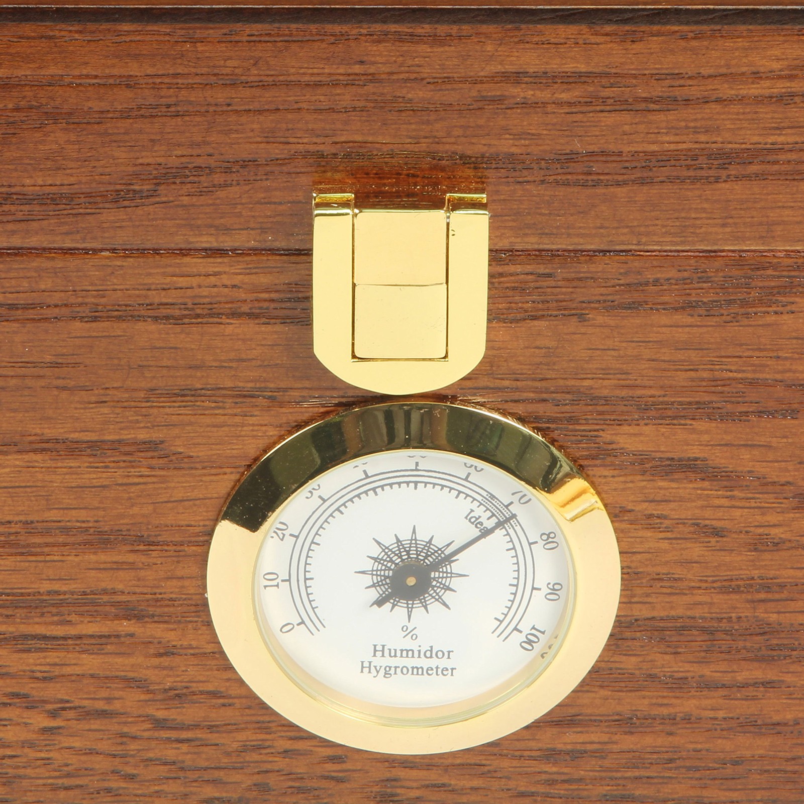 Desktop Humidor, Capri Elegant, Tempered Glasstop, Cedar Spanish Divider, Brass