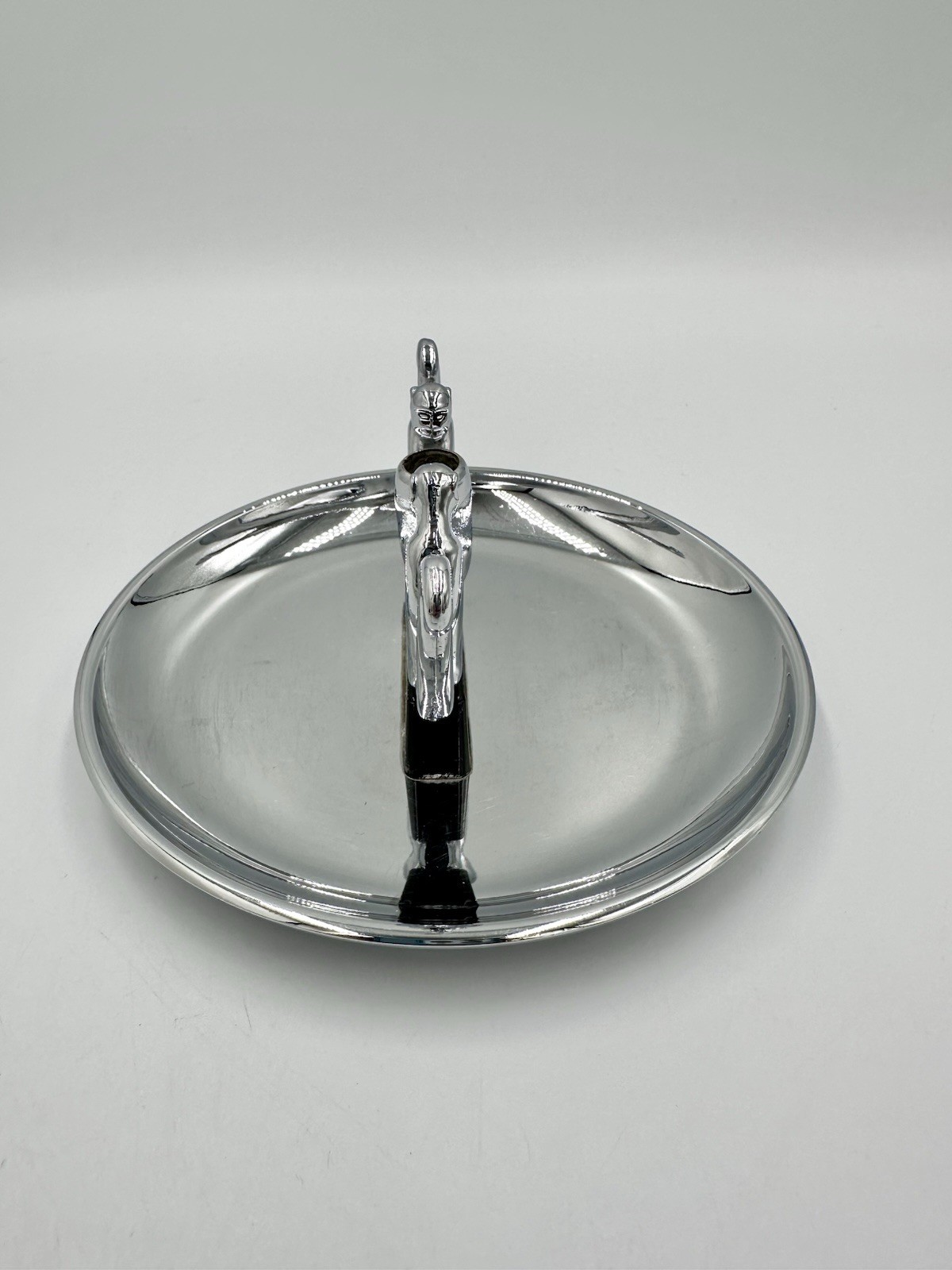 Vtg Hamilton Art Metal Co Pincherette Double Monkey Ashtray With Snuffer Chrome