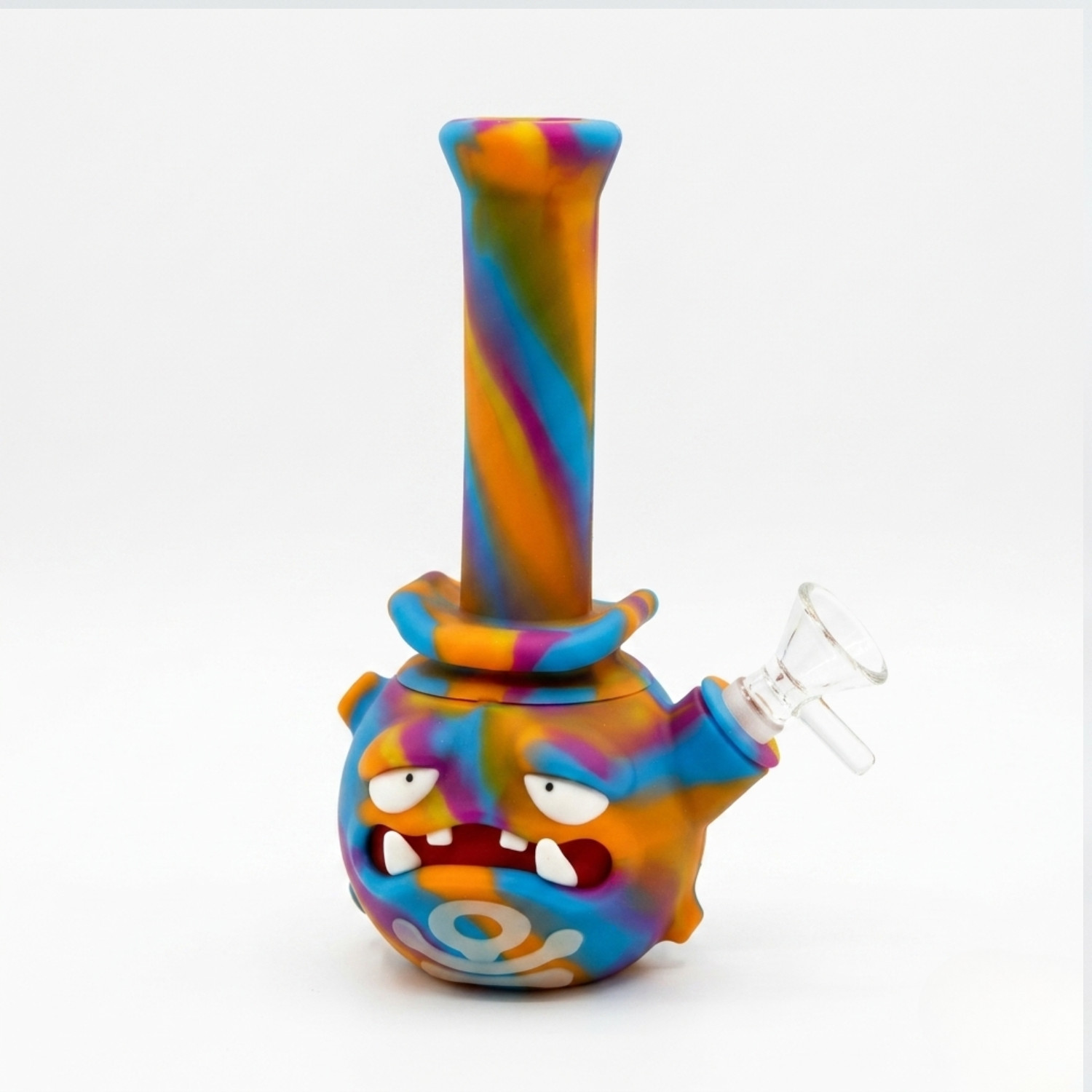 7.25″ Tie Dye Silicone Collectible Hookah Water Pipe Bong 14mm Glass Bowl
