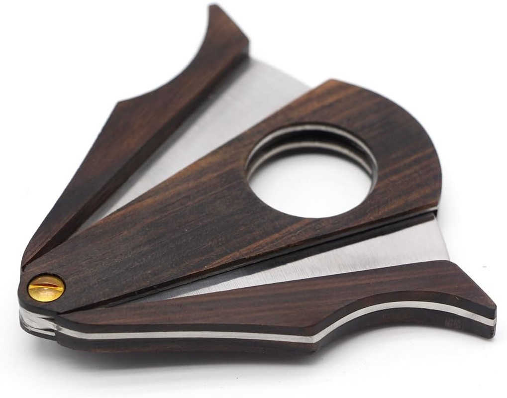 Cigar Cutter Lock System Wood Stainless Steel Double Cut Blade Cigar Guillotine