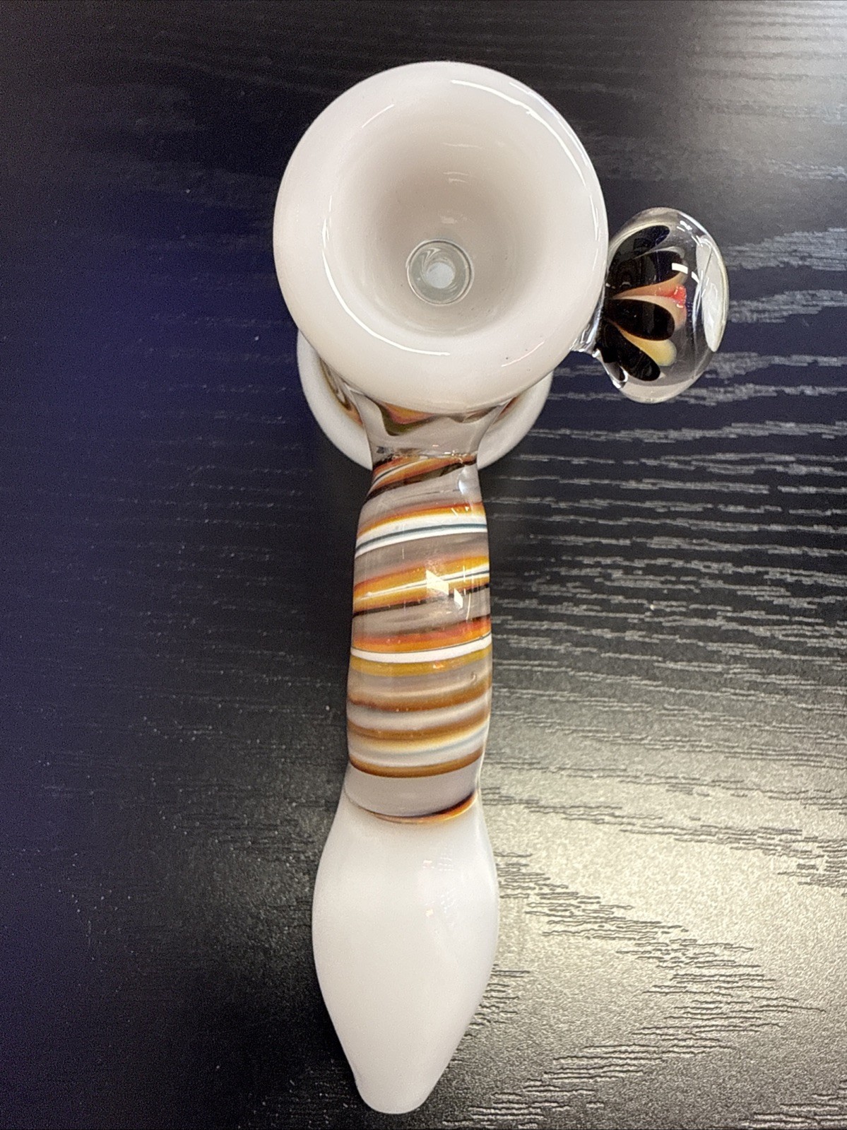 Hammer Bubbler Wig Wag 5″ Glass Pipe Marble Flower