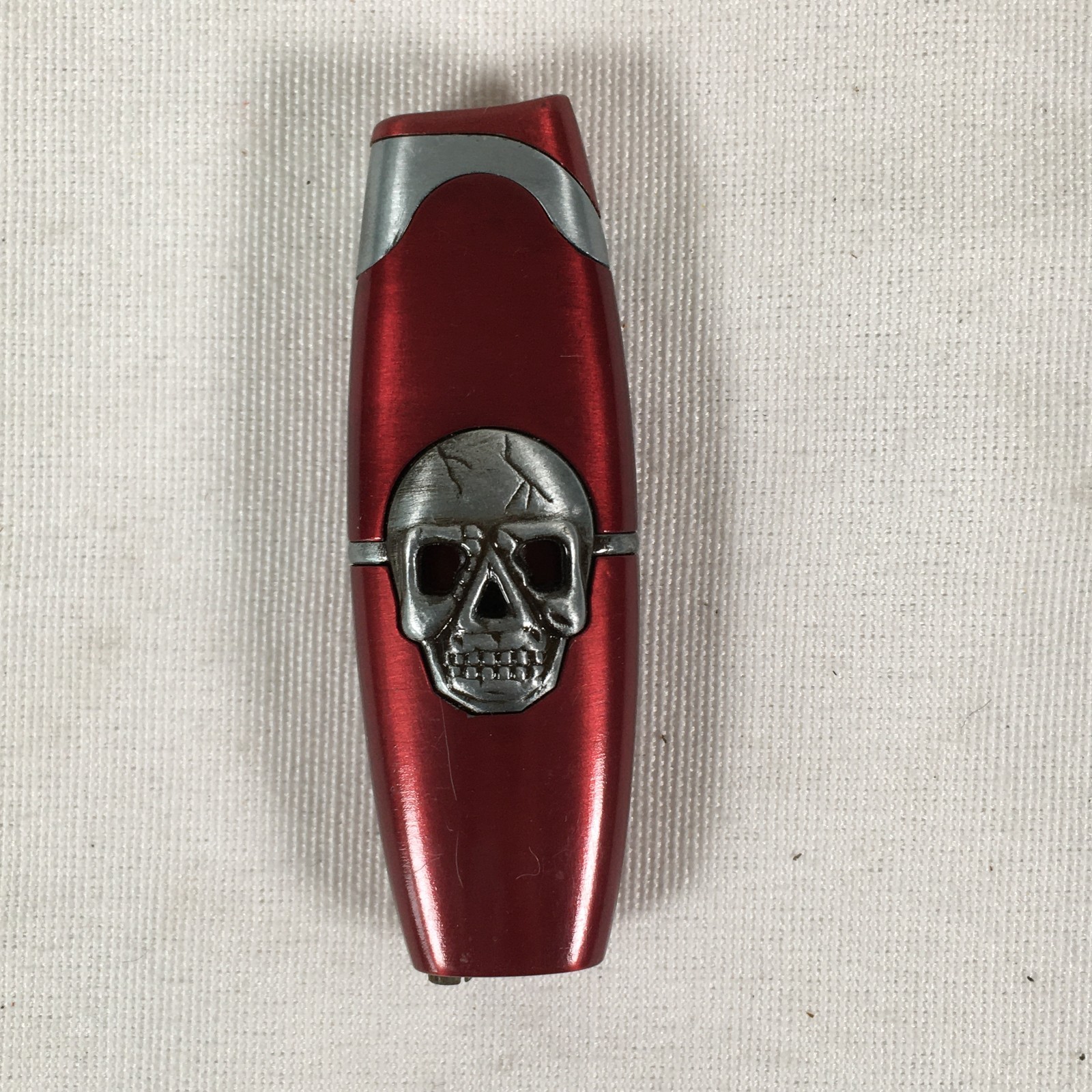 Vintage 2003 Red Skull Head Butane Cigarette Lighter Untested