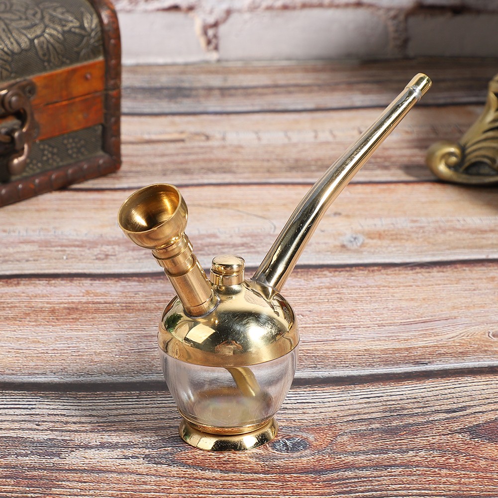 Filtered Water Pipe Portable Mini Brass DualUse Vintage Removable Smoking AD