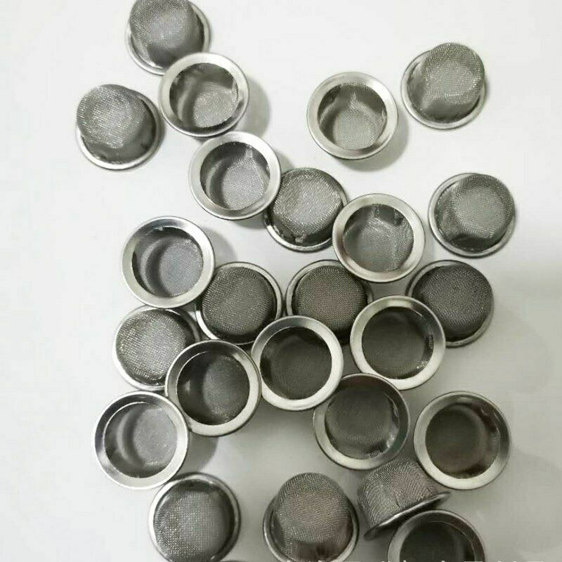 100Pcs Crystal Tobacco Smoking Pipe Metal Filter Screen Steel Mesh Concave Bowl