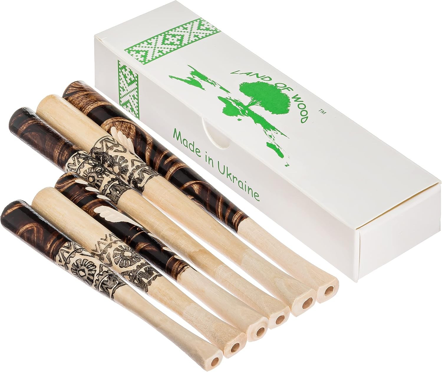 Set of 6 Wooden Handmade Regular Cigarette Holder Mouthpiece