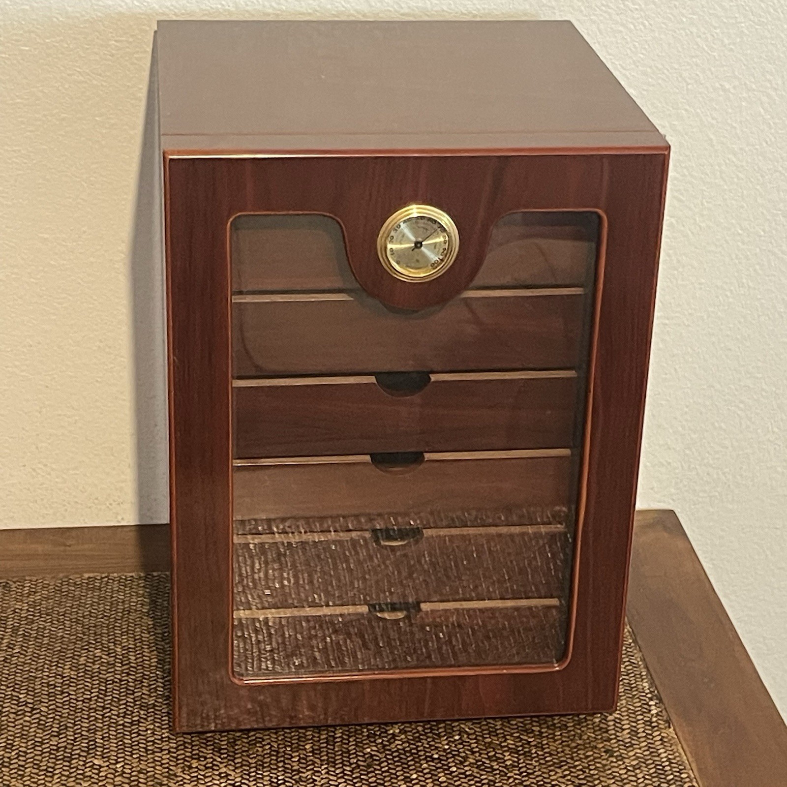 Thompson 1915 7 Drawer Mahogany Cherry Counter Top Desk Humidor Cabinet