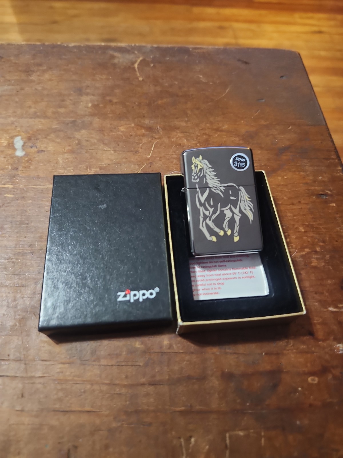 2014 Running Horse Black Ice Zippo Lighter NEW