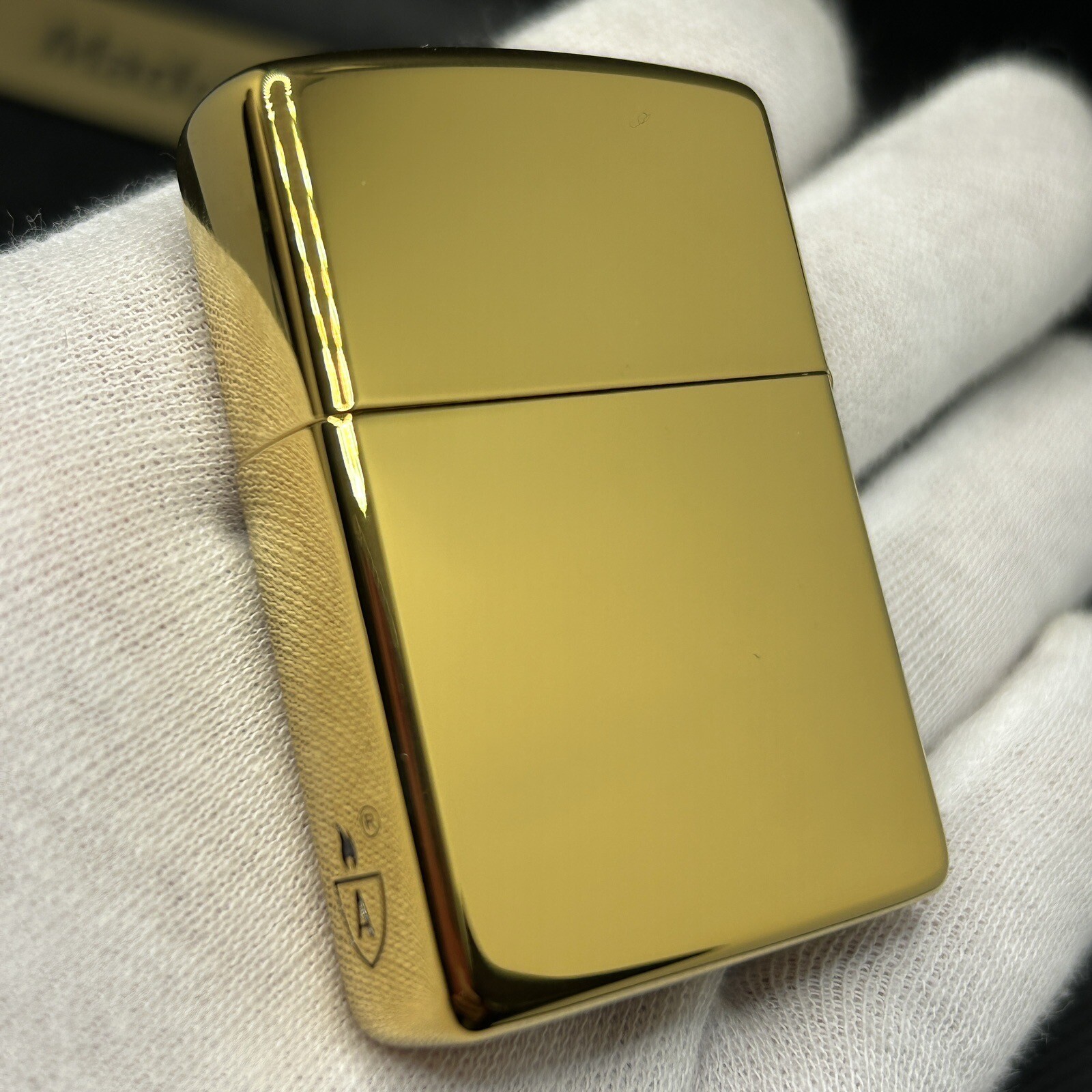 Zippo Armor Case Titanium Gold Side Logo Oil Lighter Etching Brass Japan New