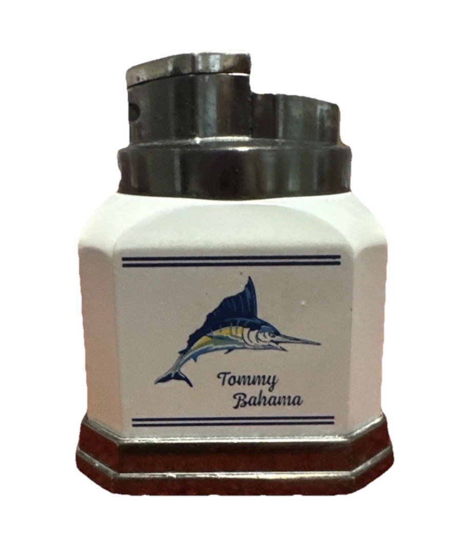 TOMMY BAHAMA Marlin Bar WHITE TABLETOP GAS LIGHTER Model # TH311382